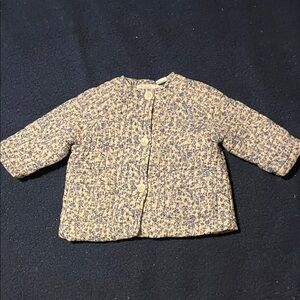 Zara baby floral print quilted coat with a button closure